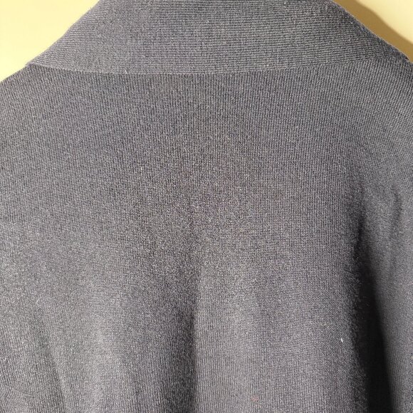 Talbots Sweater with Attached Scarf Navy Sz Medium, 100% Merino Wool - Picture 3 of 7
